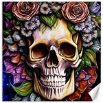 Death Skull Floral Canvas 16  x 16  15.2 x15.41  Canvas - 1