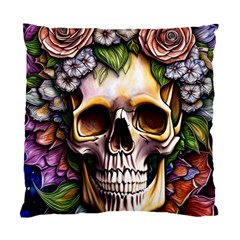 Death Skull Floral Standard Cushion Case (two Sides) by GardenOfOphir