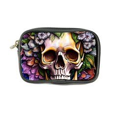 Death Skull Floral Coin Purse by GardenOfOphir