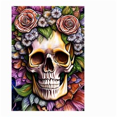 Death Skull Floral Small Garden Flag (two Sides)