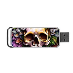 Death Skull Floral Portable Usb Flash (one Side) by GardenOfOphir