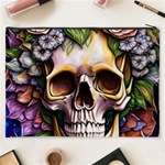 Death Skull Floral Cosmetic Bag (XXXL) Back