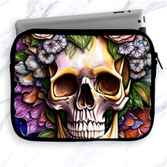 Death Skull Floral Apple Ipad 2/3/4 Zipper Cases by GardenOfOphir