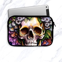 Death Skull Floral Apple Ipad Mini Zipper Cases by GardenOfOphir