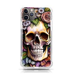 Death Skull Floral Iphone 11 Pro 5 8 Inch Tpu Uv Print Case by GardenOfOphir