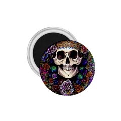 Dead Cute Skull Floral 1 75  Magnets by GardenOfOphir