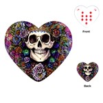 Dead Cute Skull Floral Playing Cards Single Design (Heart) Front