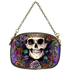 Dead Cute Skull Floral Chain Purse (one Side) by GardenOfOphir