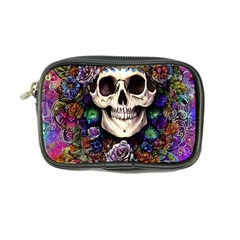 Dead Cute Skull Floral Coin Purse by GardenOfOphir