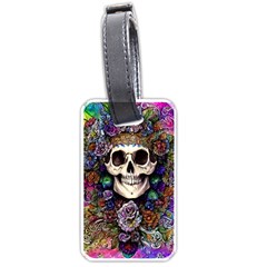 Dead Cute Skull Floral Luggage Tag (one Side) by GardenOfOphir