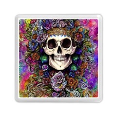 Dead Cute Skull Floral Memory Card Reader (square) by GardenOfOphir