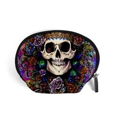 Dead Cute Skull Floral Accessory Pouch (small) by GardenOfOphir