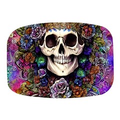 Dead Cute Skull Floral Mini Square Pill Box by GardenOfOphir