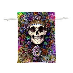 Dead Cute Skull Floral Lightweight Drawstring Pouch (m) by GardenOfOphir