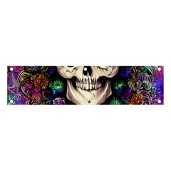 Dead Cute Skull Floral Banner And Sign 4  X 1  by GardenOfOphir