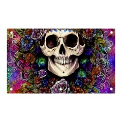 Dead Cute Skull Floral Banner And Sign 5  X 3  by GardenOfOphir