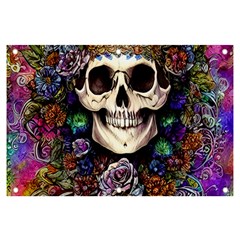 Dead Cute Skull Floral Banner And Sign 6  X 4  by GardenOfOphir