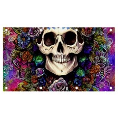 Dead Cute Skull Floral Banner And Sign 7  X 4  by GardenOfOphir