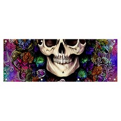 Dead Cute Skull Floral Banner And Sign 8  X 3  by GardenOfOphir