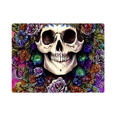 Dead Cute Skull Floral Premium Plush Fleece Blanket (mini) by GardenOfOphir