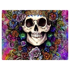 Dead Cute Skull Floral Premium Plush Fleece Blanket (extra Small)