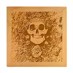 Dead Cute Skull Floral Wood Photo Frame Cube by GardenOfOphir