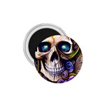 Gothic Cute Skull Floral 1.75  Magnets Front