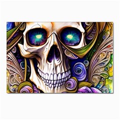 Gothic Cute Skull Floral Postcard 4 x 6  (pkg Of 10) by GardenOfOphir