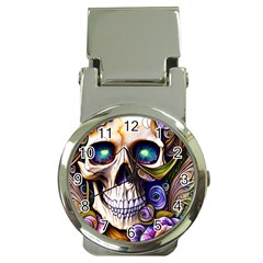 Gothic Cute Skull Floral Money Clip Watches by GardenOfOphir