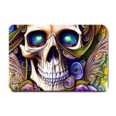 Gothic Cute Skull Floral Small Doormat by GardenOfOphir