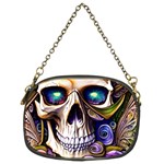 Gothic Cute Skull Floral Chain Purse (Two Sides) Back