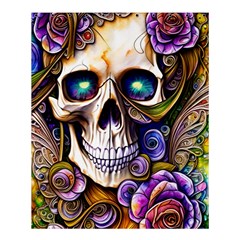 Gothic Cute Skull Floral Shower Curtain 60  X 72  (medium)  by GardenOfOphir