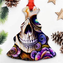 Gothic Cute Skull Floral Ornament (christmas Tree) 