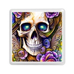 Gothic Cute Skull Floral Memory Card Reader (square) by GardenOfOphir