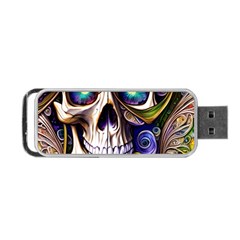 Gothic Cute Skull Floral Portable Usb Flash (one Side) by GardenOfOphir