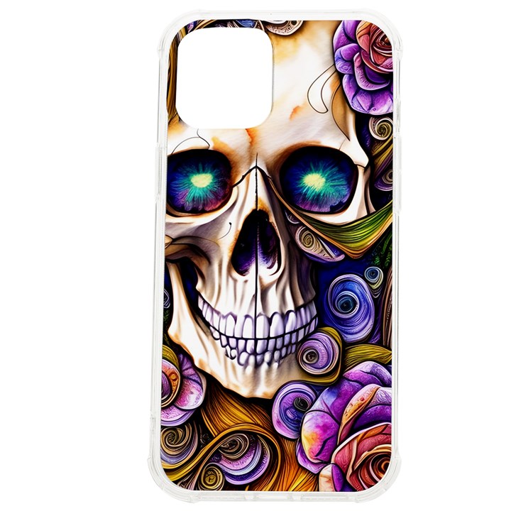 Gothic Cute Skull Floral iPhone 12 Pro max TPU UV Print Case