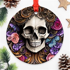 Skull Bones Ornament (round) by GardenOfOphir