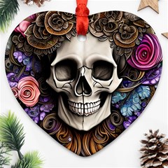 Skull Bones Ornament (heart)