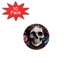 Skull Bones 1  Mini Buttons (10 Pack)  by GardenOfOphir