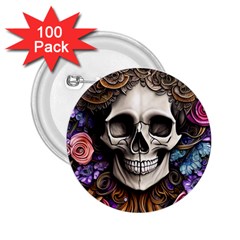 Skull Bones 2 25  Buttons (100 Pack)  by GardenOfOphir