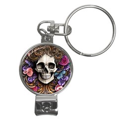 Skull Bones Nail Clippers Key Chain by GardenOfOphir