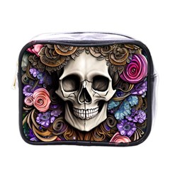 Skull Bones Mini Toiletries Bag (one Side) by GardenOfOphir