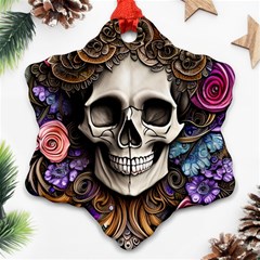 Skull Bones Snowflake Ornament (two Sides) by GardenOfOphir