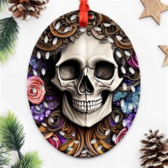 Skull Bones Ornament (oval Filigree)