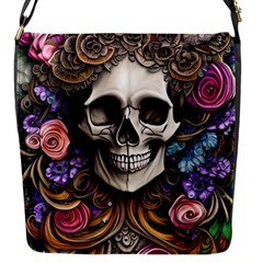 Skull Bones Flap Closure Messenger Bag (s) by GardenOfOphir