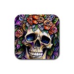 Skull Dead Rubber Coaster (Square) Front