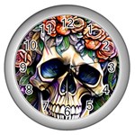 Skull Dead Wall Clock (Silver) Front