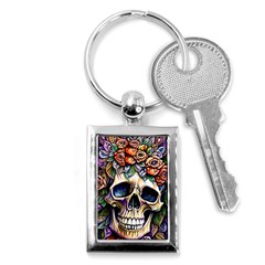 Skull Dead Key Chain (rectangle) by GardenOfOphir