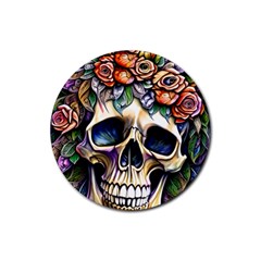 Skull Dead Rubber Coaster (round) by GardenOfOphir