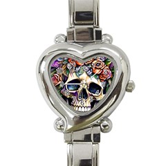 Skull Dead Heart Italian Charm Watch by GardenOfOphir